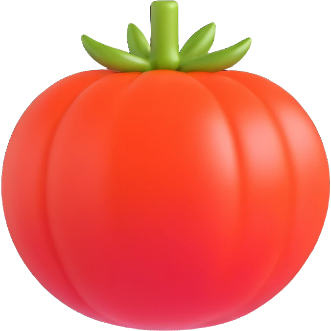 realistic shiny tomato emoji