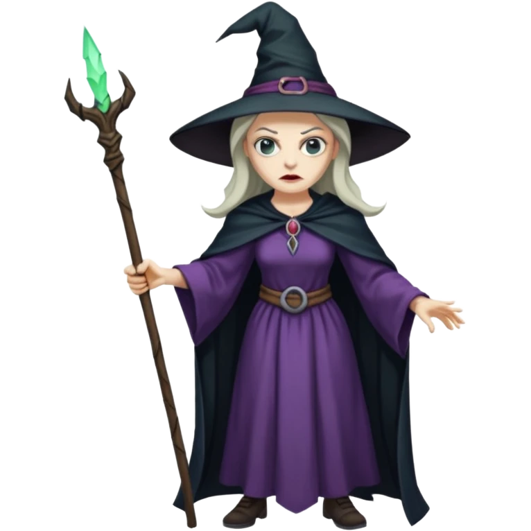 Pitonisa: mujer entre unos 40 y 50 años, cara de mala, malas intenciones, cara un poco deforme tipo bruja, y ropa antigua. cuerpo entero de la época púnica emoji