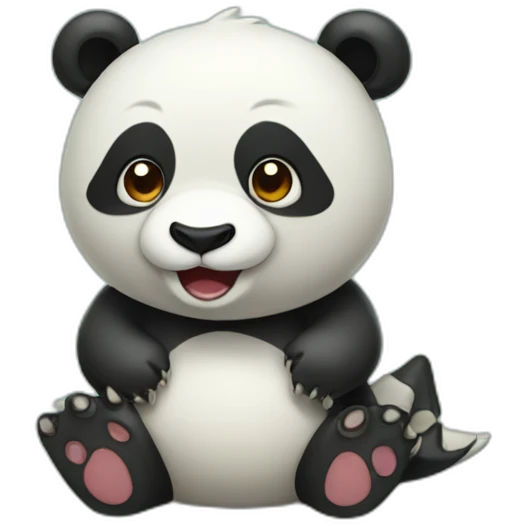 A panda bear mixed with a dinosaur emoji
