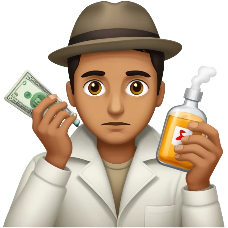 Shady man dealing drugs emoji