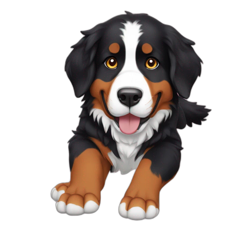 Bernese mountain dog give me five emoji