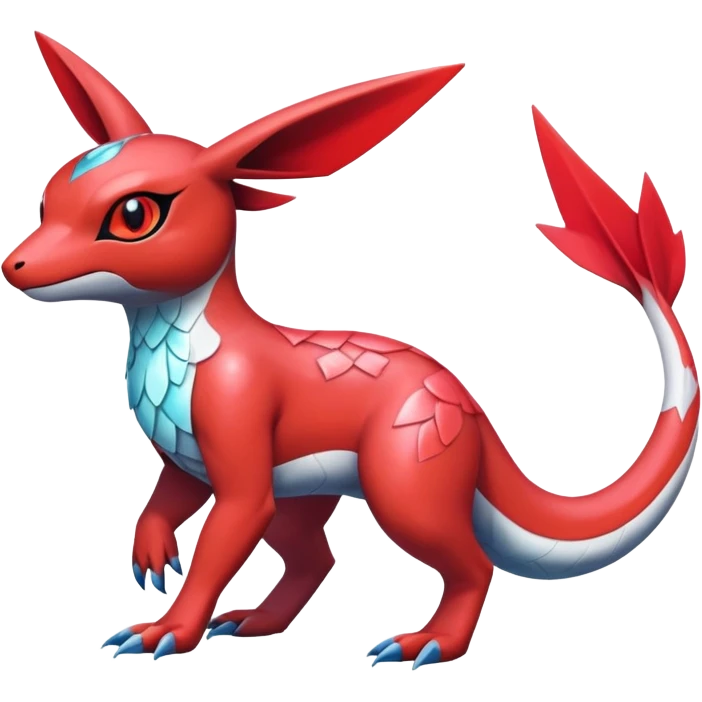  Cute Shiny Exotic Colorful Guilmon-Latias-Koraidon-Umbreon-Fakémon-hybrid-creature (full body)  emoji