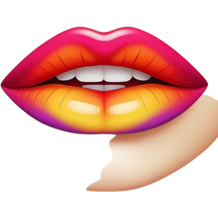 psychedelic colored lips emoji