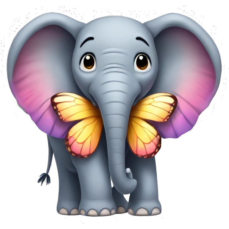 Elephant with butterfly wings emoji