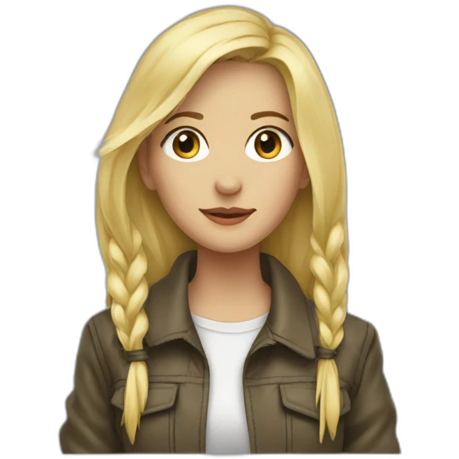 Blonde girl jacket tied aroundw emoji