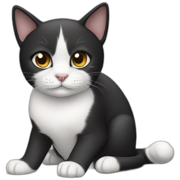 Black and White cat emoji