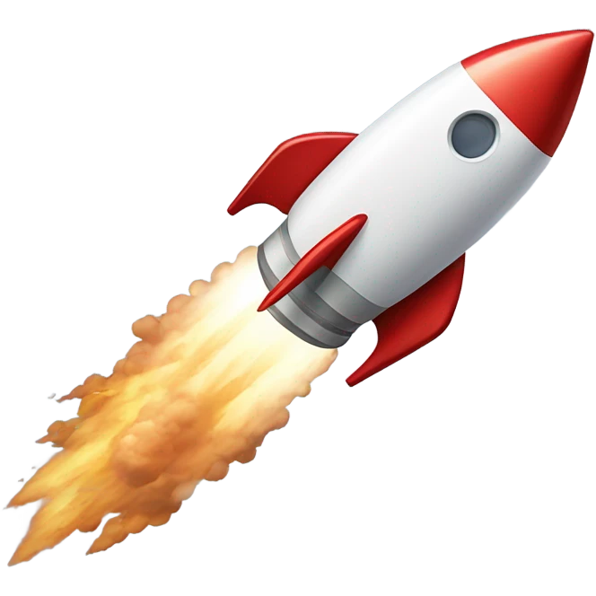 Rocket ship blasting off emoji