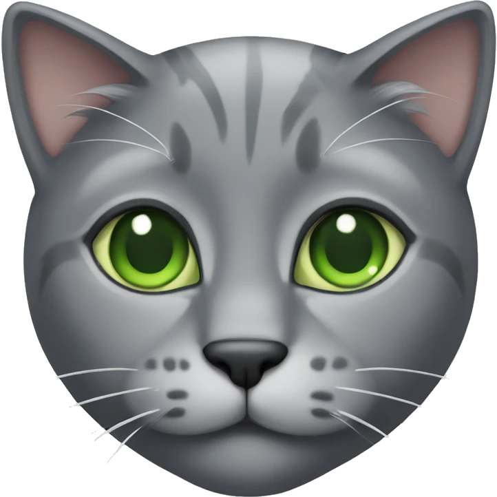 gray cat with green eyes emoji