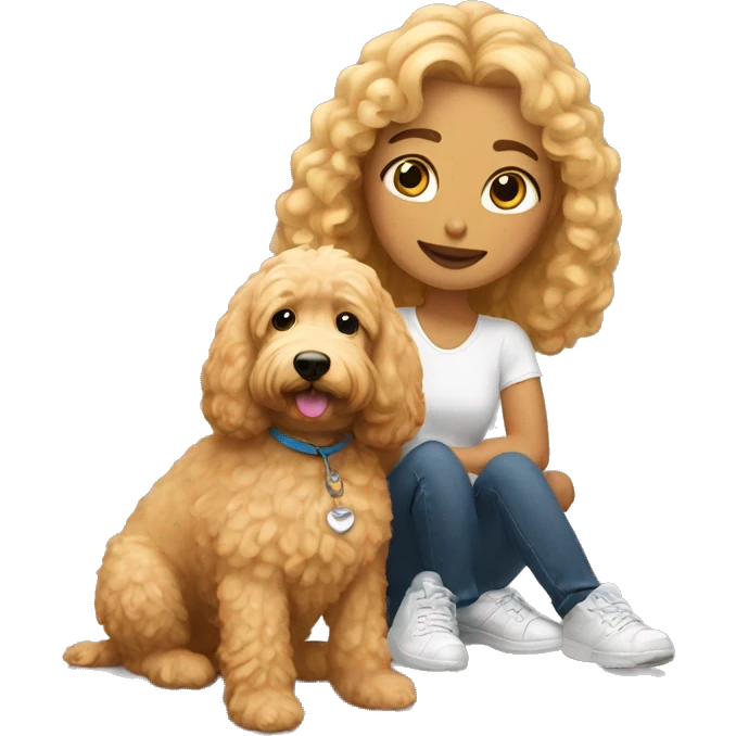 Me with mini golden doodle emoji