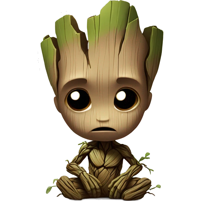 baby groot marvel being sad emoji