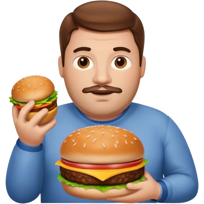 Gros avec un hamburger emoji