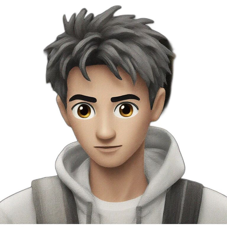 mysterious gazing boy emoji