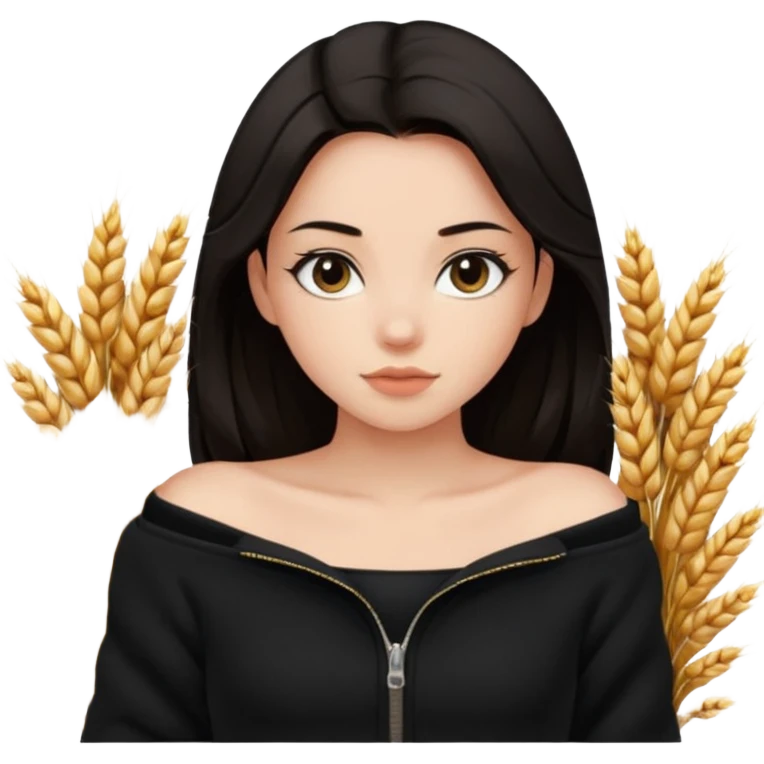  Siyah uzun saçlı ceket giyen esmerimsi kız fazla esmer değil siyah ceket  polar ceket ceket gevşek biraz omzundan çıkıyormuş gibi ve bugday ten rengi soltaraftaki omzundan çıkık sadece içinde de siyah crop var  emoji