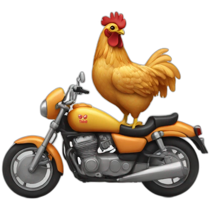 Poulet sur une moto emoji