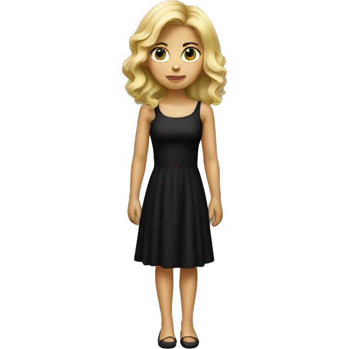 dirty blonde girl with black dress emoji