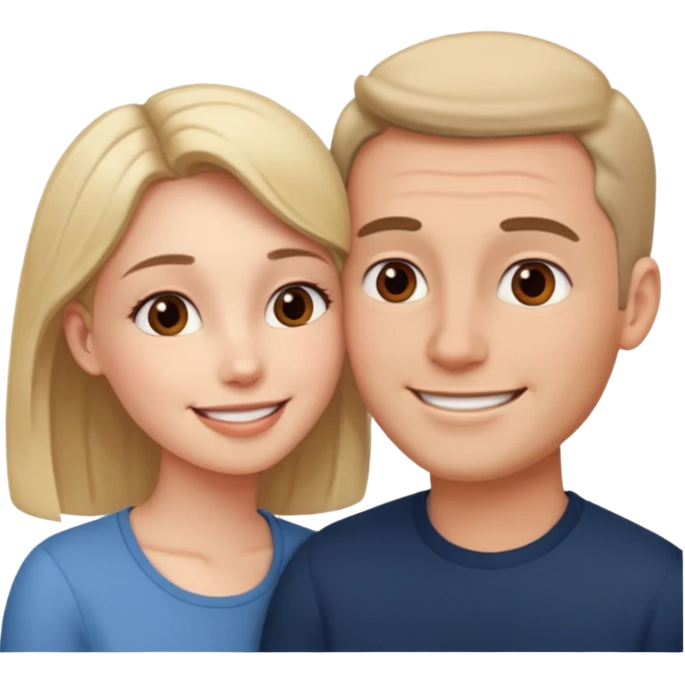 Man head against woman head in front of each other emoji