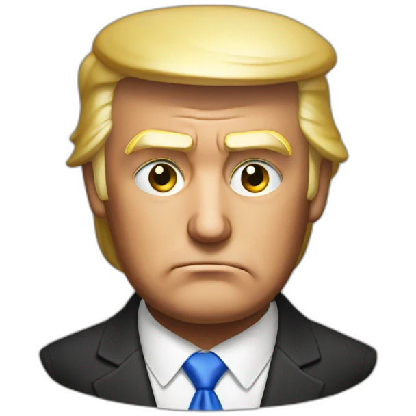 Trump with a mean mug emoji