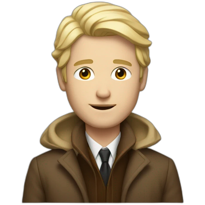 rich white man; blond hair ; brown coat emoji