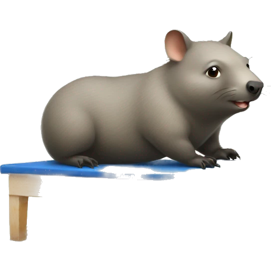 Wombat on Pilates reformer emoji
