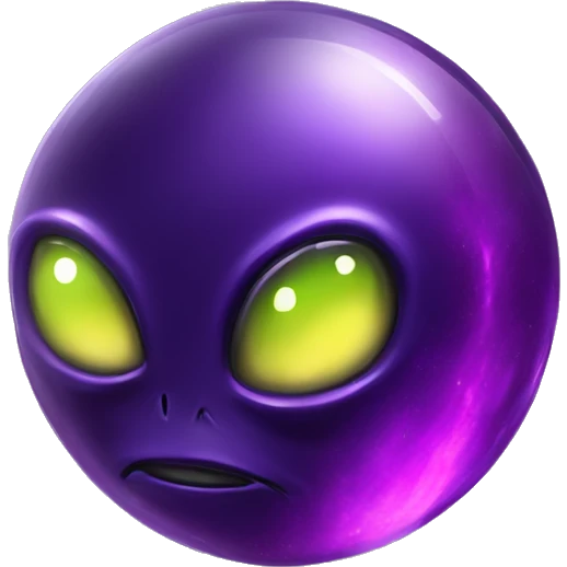 dark purple crystal ball alien inside emoji