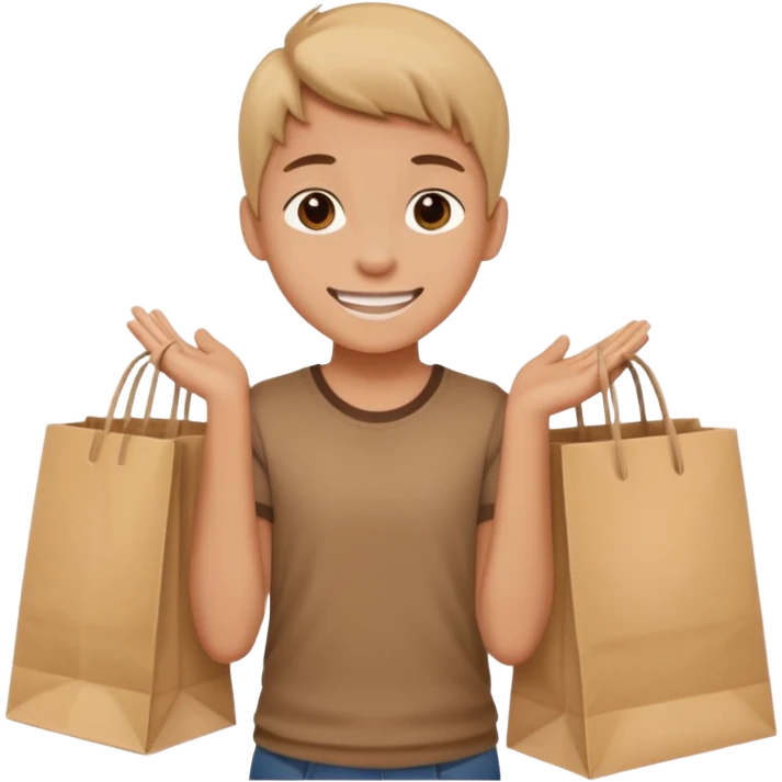 Teen carrying paper bags














 emoji