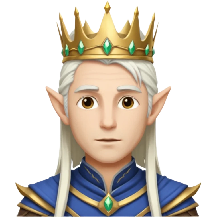 ESO male high elf warrior with white hair and crown emoji