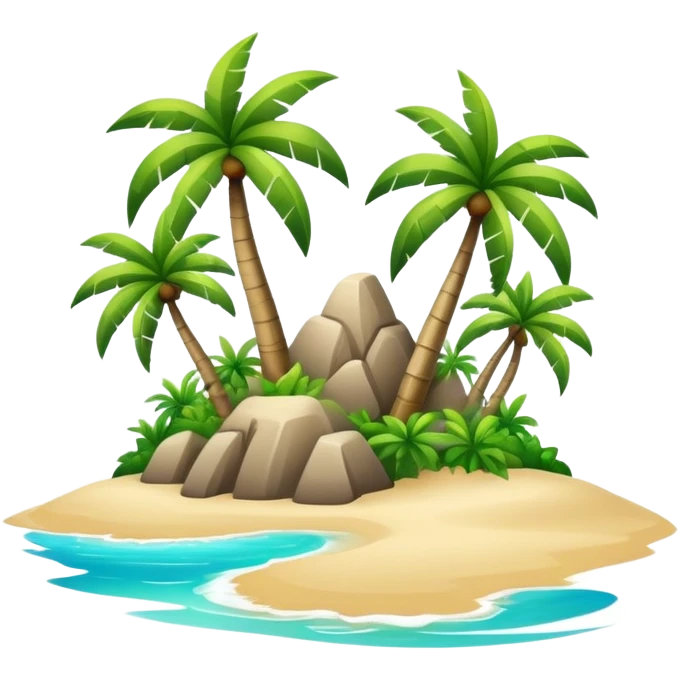 tropical island with palm trees emoji