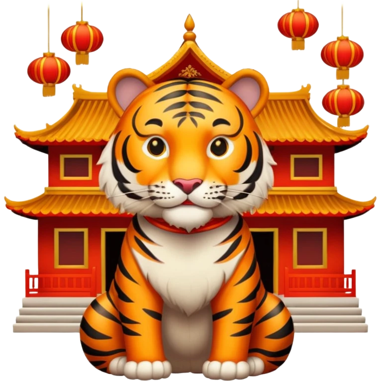 Chinese new year 老虎，我要有新年气氛的… 背景可以加屋子等吗 emoji