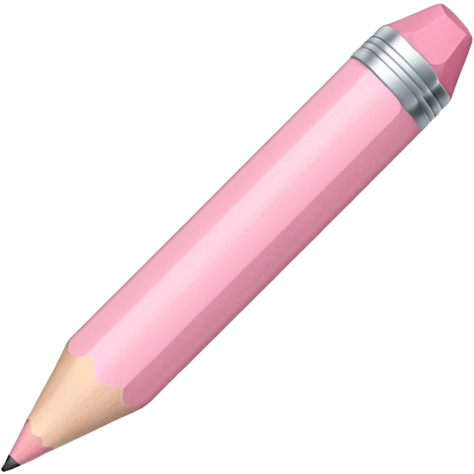 pastel pink pencil lying on a white background emoji