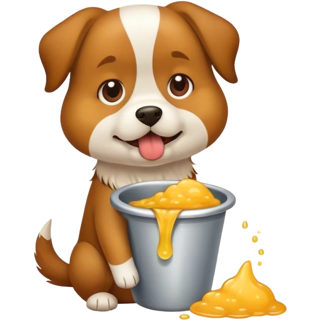Dog eating pee emoji