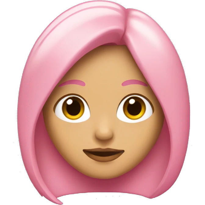 Chica blanca, con pelo corto rosa emoji