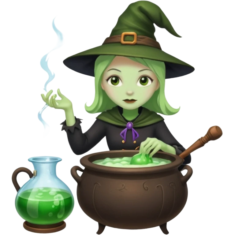 green witch cooking potion emoji