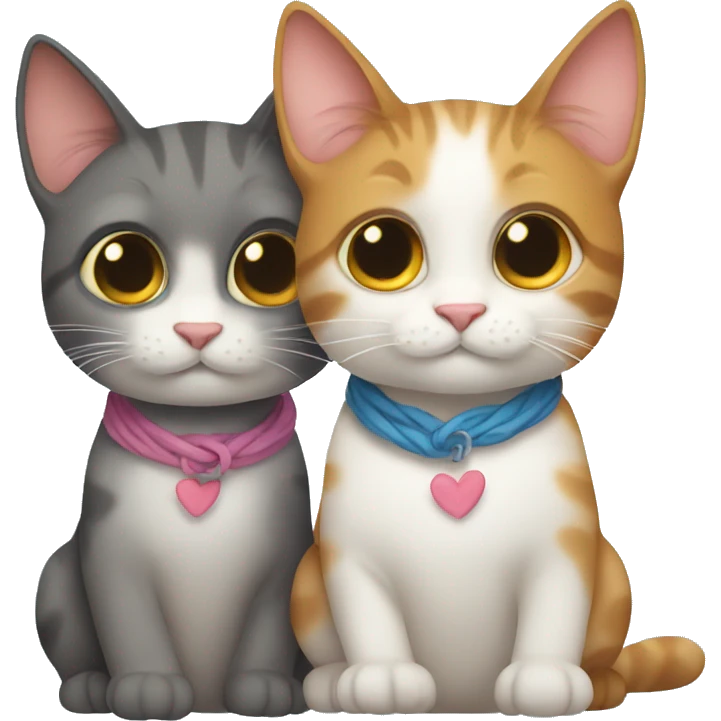 2 cats in love emoji
