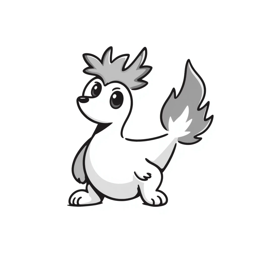 Cyndaquil Pokémon character hand drawn doodle style emoji
