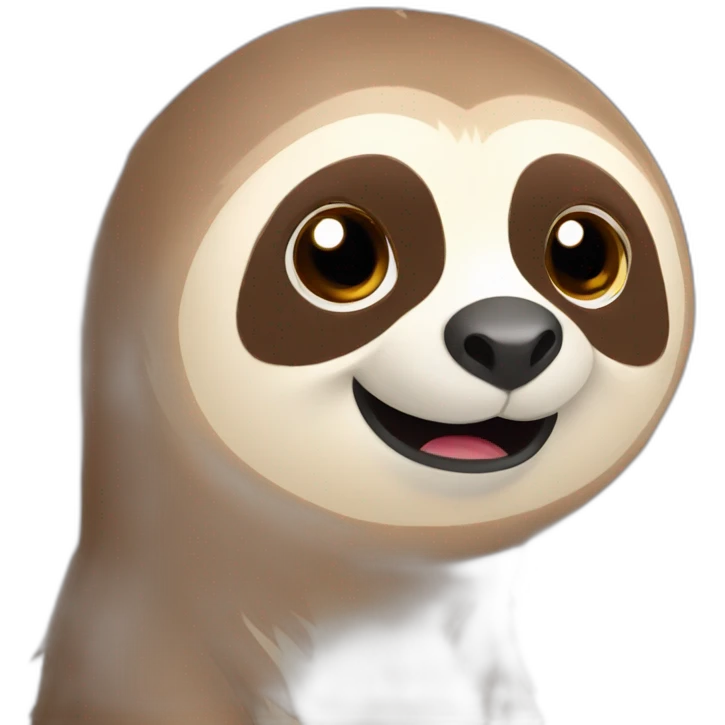 Cute happy sloth emoji