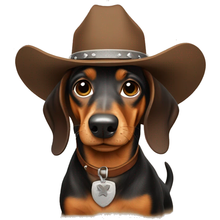 Dachshund cowboy emoji