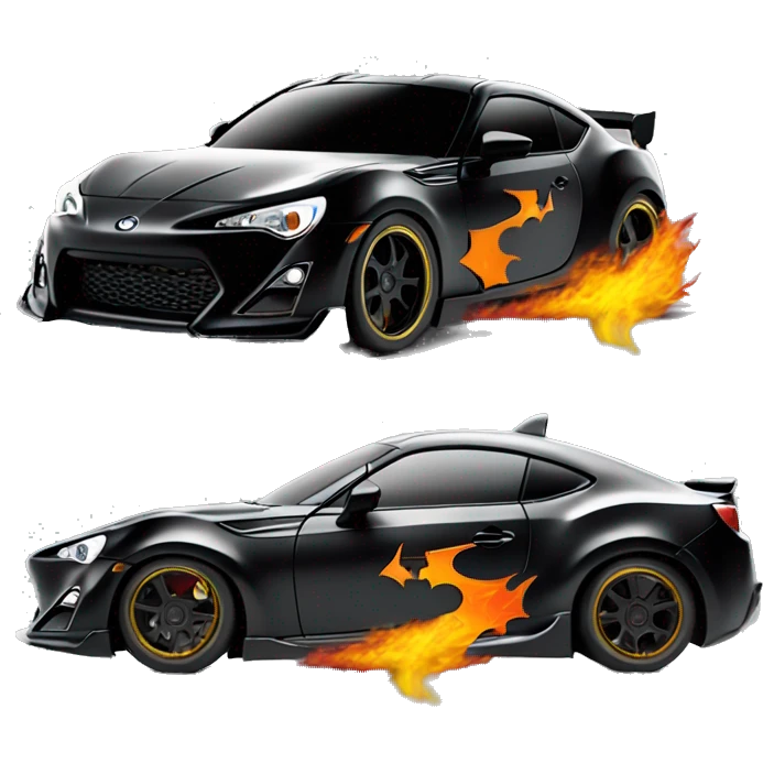 Batman themed toy with body kit Scion FR-S with hot rod flames  emoji