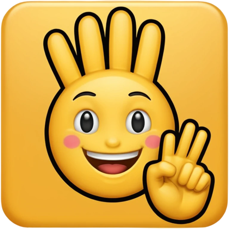 Fuck you hand sign in front of smiling face emoji