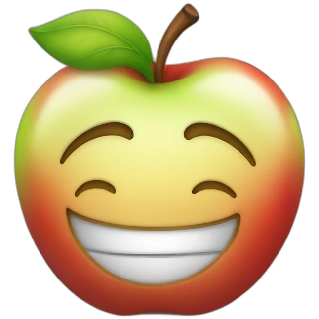 smirking apple emoji