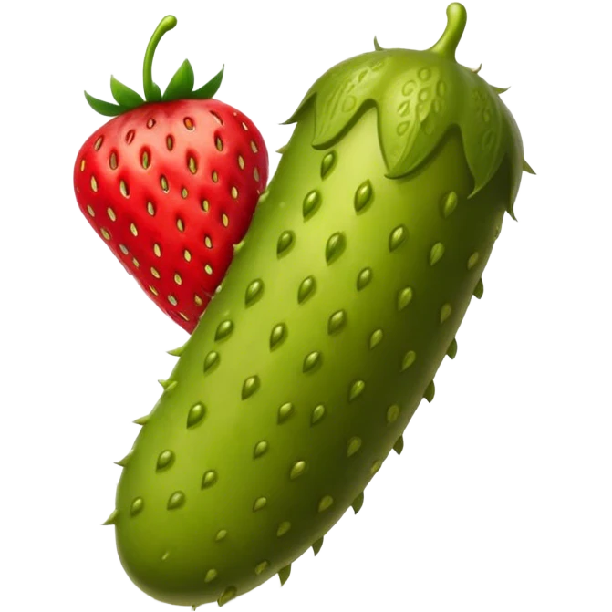 Pickle with a strawberry  emoji