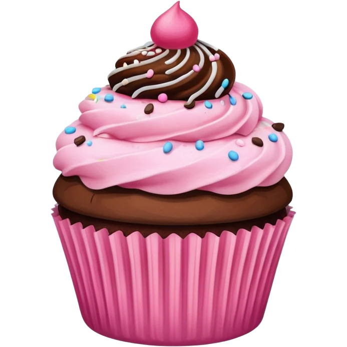 Cupcake with pink icing emoji