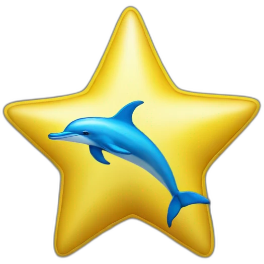 dolphin-star-blue-yellow emoji
