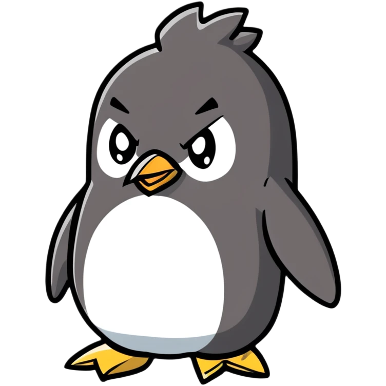 An angry penguin emoji