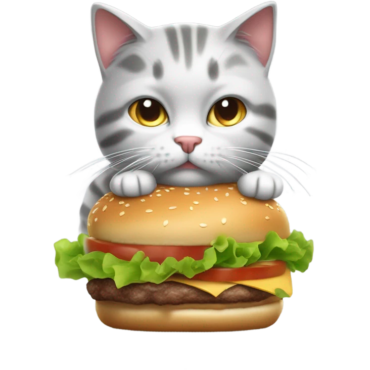 a cat eating a burger  emoji