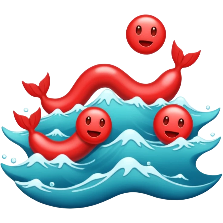 Des vagues de sang avec des cadavres emoji