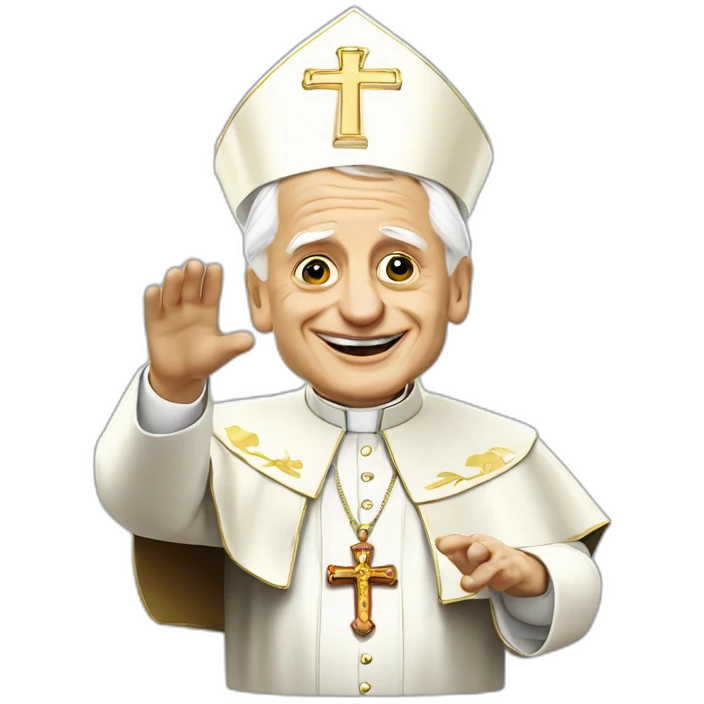 Pope Ratzinger waving emoji