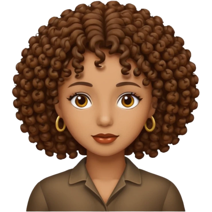 Morena do cabelo cacheado emoji