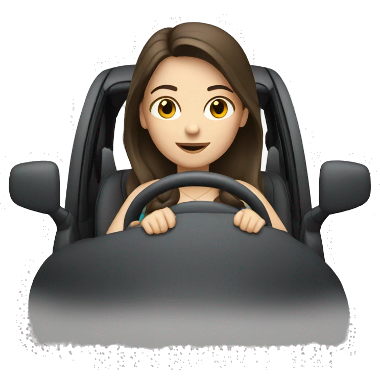 White brunette driving emoji