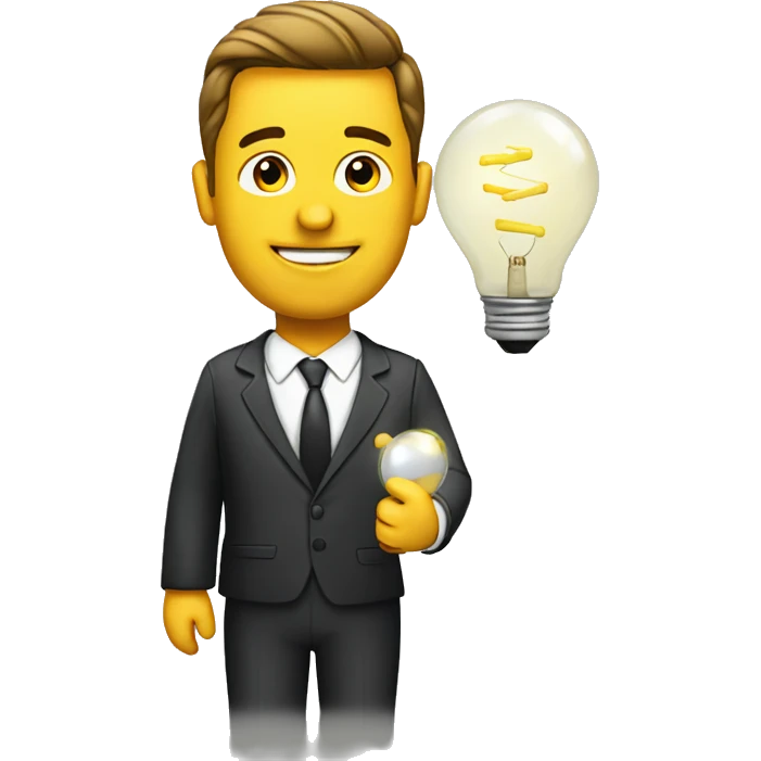 bussiness man with bulb emoji
