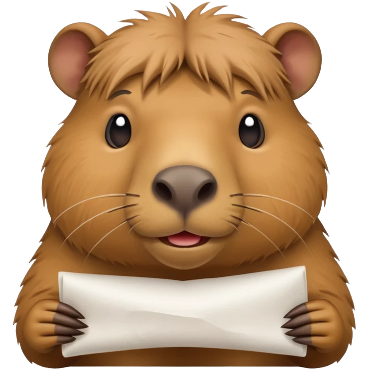 emoji of capibara eating white paper emoji